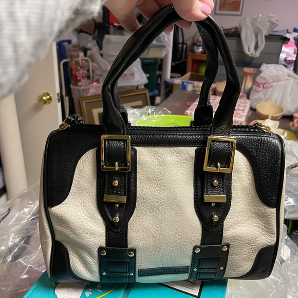 New BCBGMaxazria tote, cream & black. Lots of detail. Never used. - Picture 10 of 10